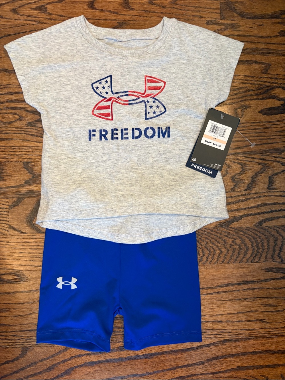 Under Armour Gray Freedom Graphic Tee - Youth
